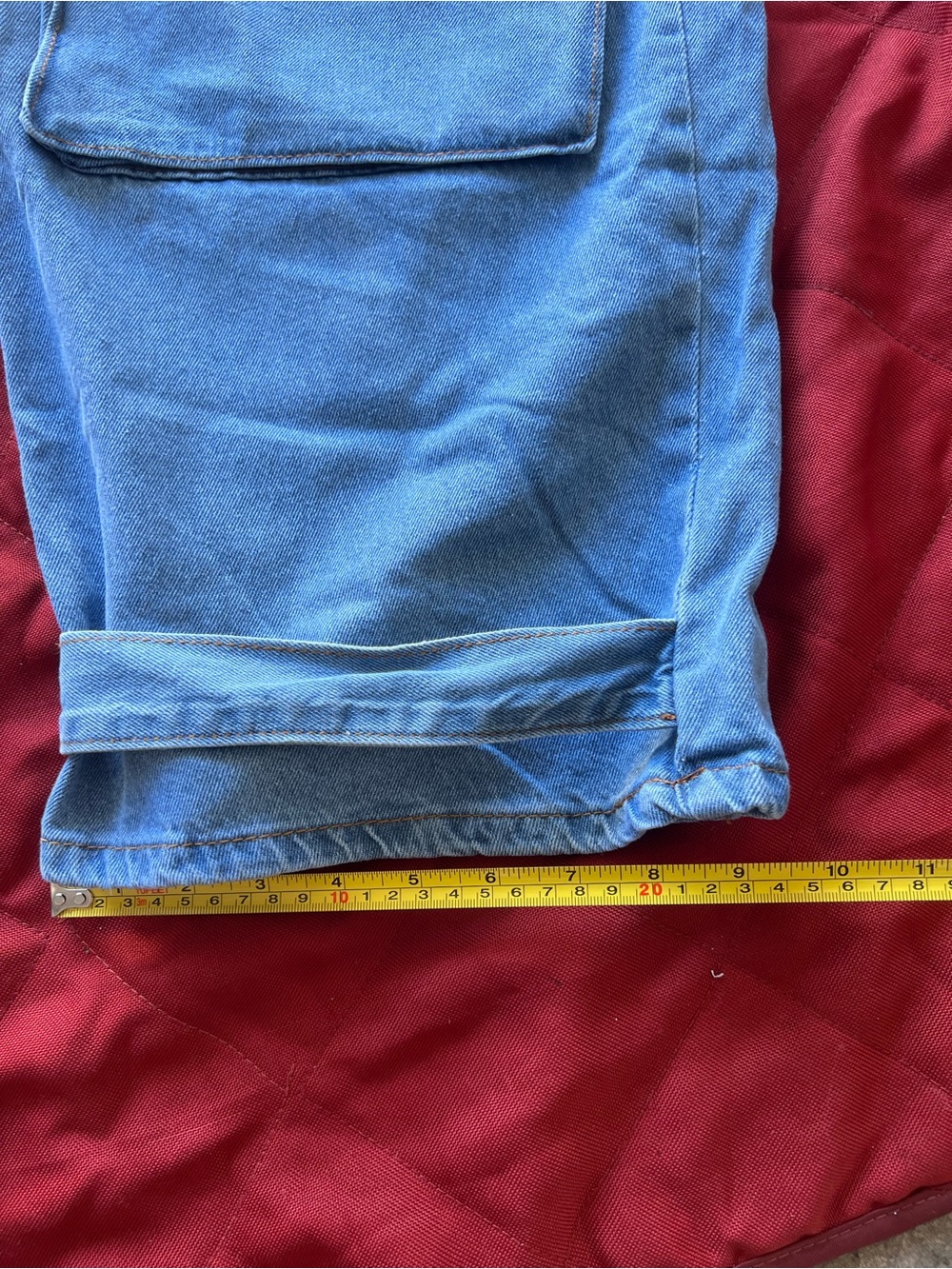 Fashion Nova Light Blue Cargo Jeans – Utility Pocket Workwear Size 9 - Picture 4 of 6